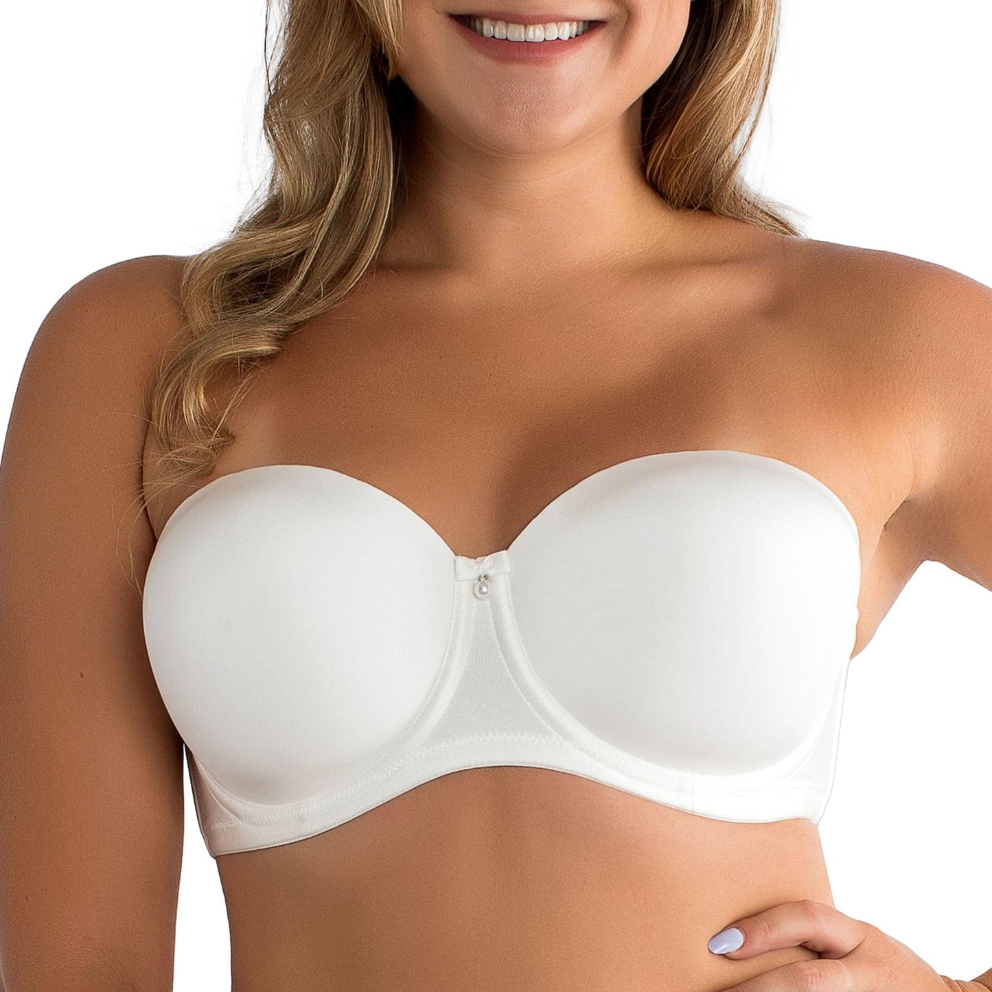 Elise P60915 Full Busted Strapless Bra - Pearl White