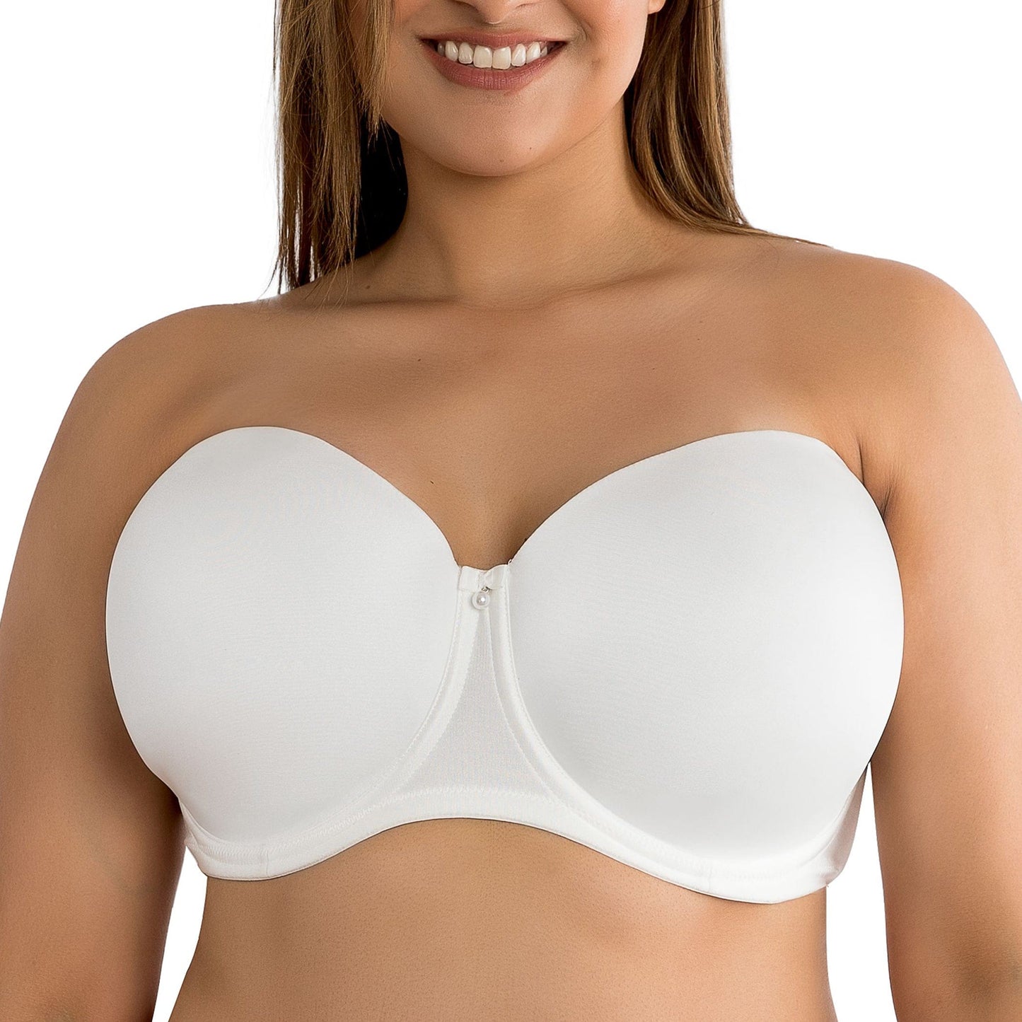 Elise P60915 Full Busted Strapless Bra - Pearl White