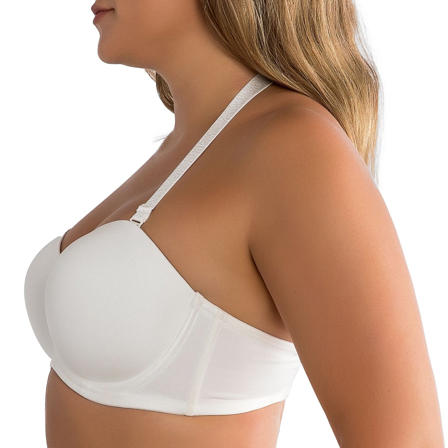 Elise P60915 Full Busted Strapless Bra - Pearl White
