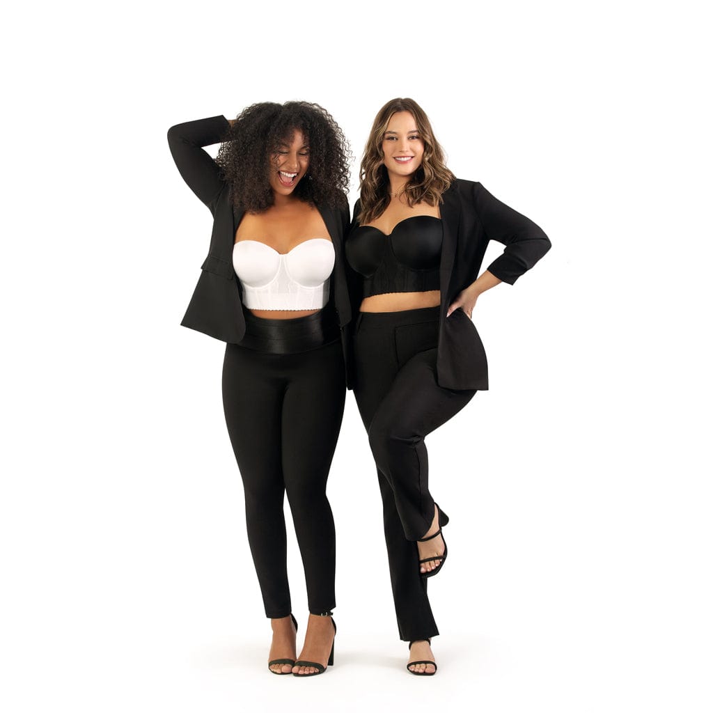 Elissa P50116 Women's Full Bust and Full Figure Strapless Longline Bra  - Black