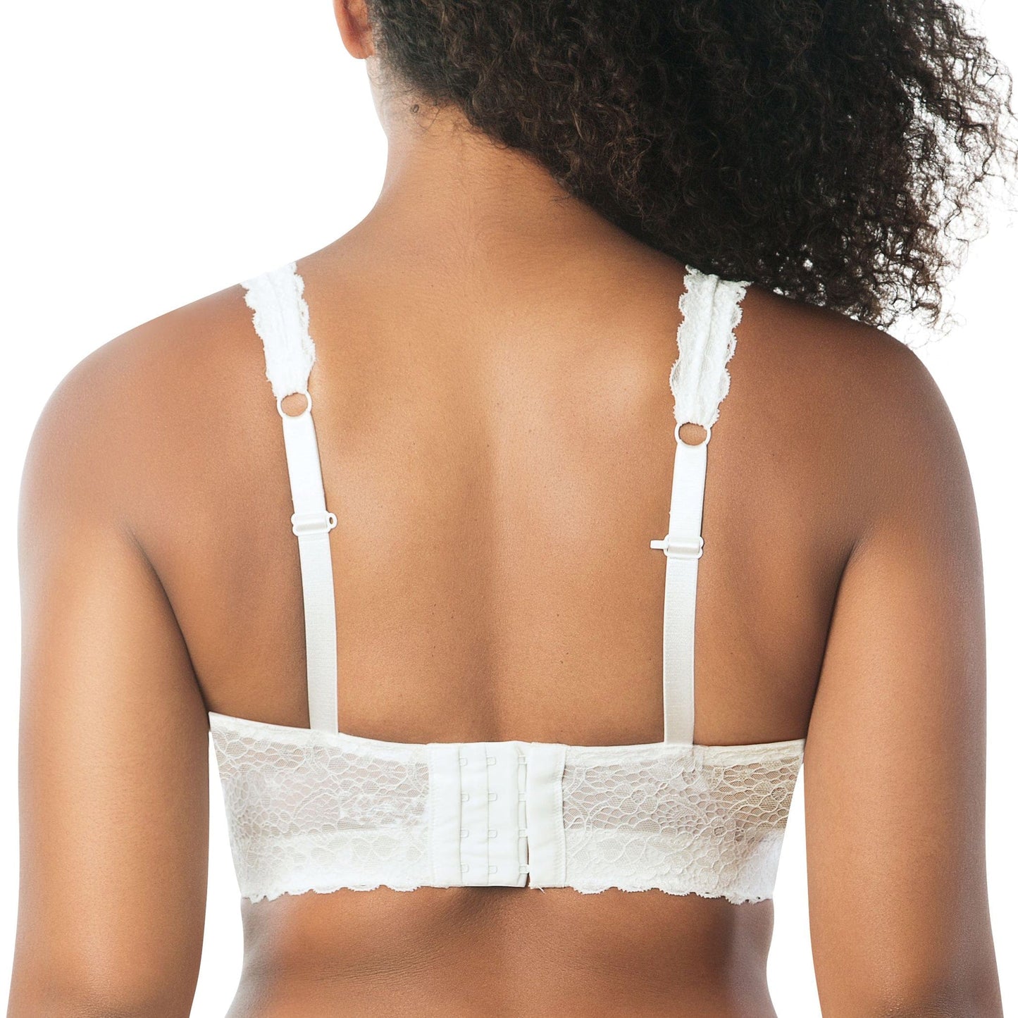 Adriana P5482 Women's Curvy and Full Bust Supportive Wire-free Lace Bra  - Pearl white