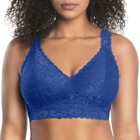 Adriana P5482 Women's Curvy and Full Bust Supportive Wire-free Lace Bra  - Sapphire