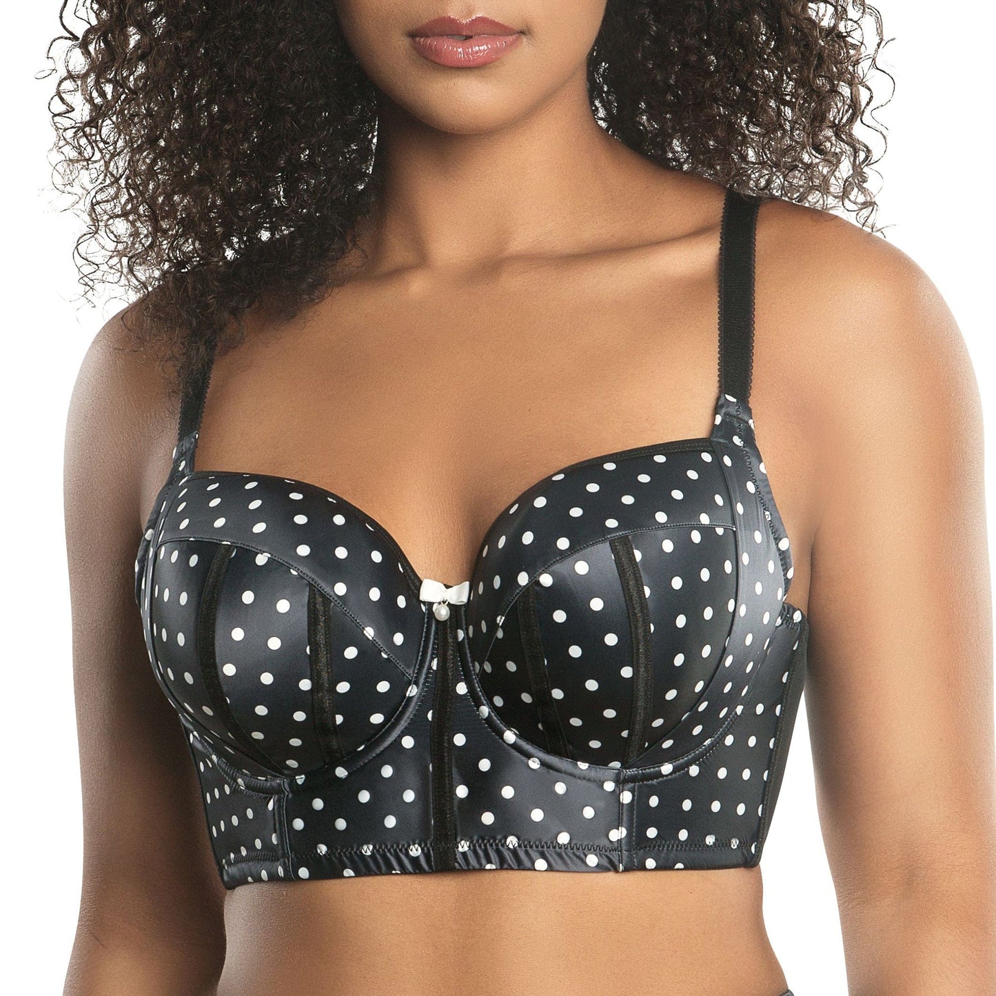 Charlotte Longline 6977 Women's Full Bust Padded Bra  - Black Dot