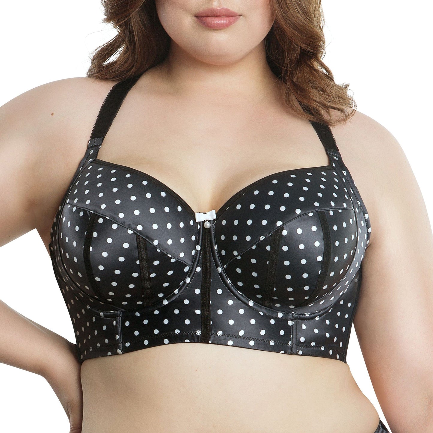 Charlotte Longline 6977 Women's Full Bust Padded Bra  - Black Dot
