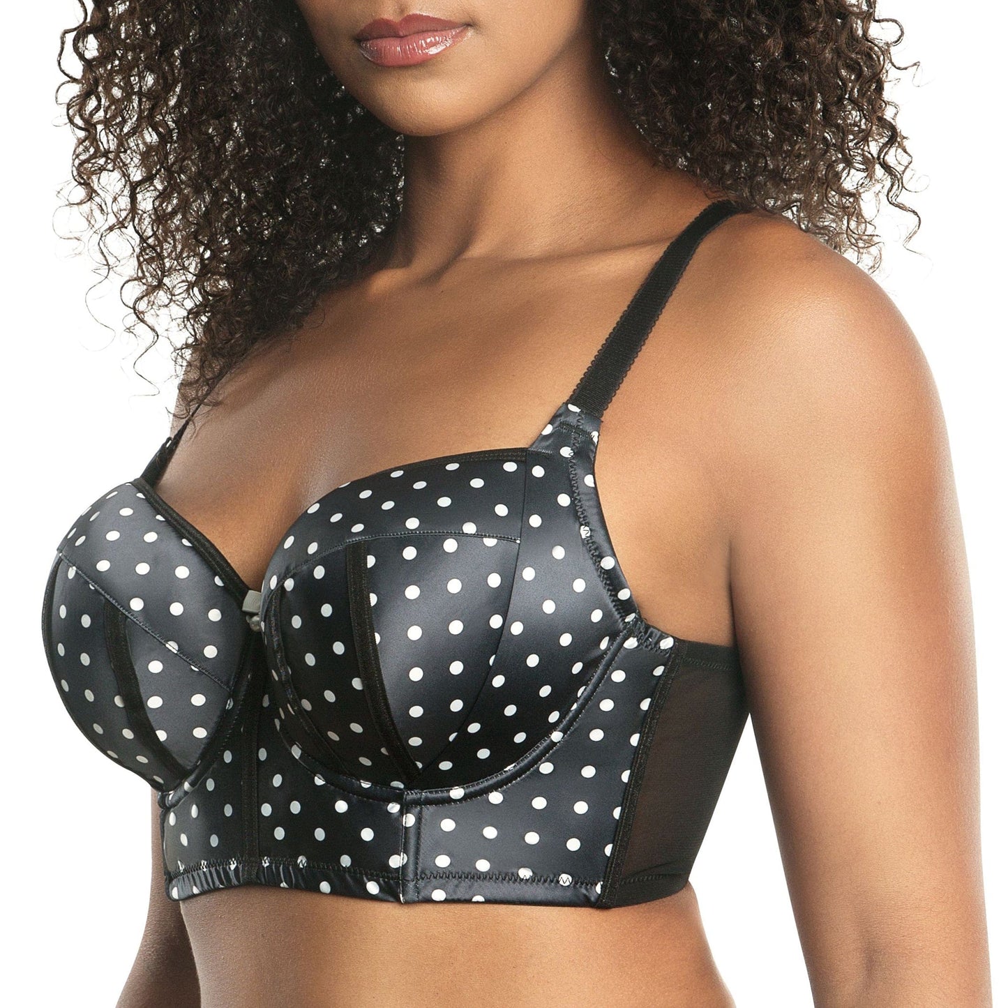 Charlotte Longline 6977 Women's Full Bust Padded Bra  - Black Dot