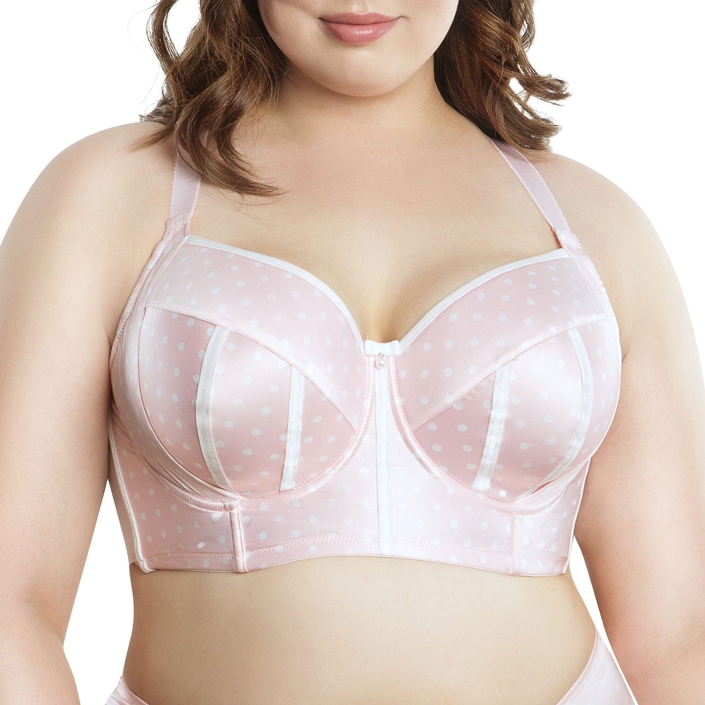 Charlotte Longline 6977 Women's Full Bust Padded Bra  - Petal Pink Dot