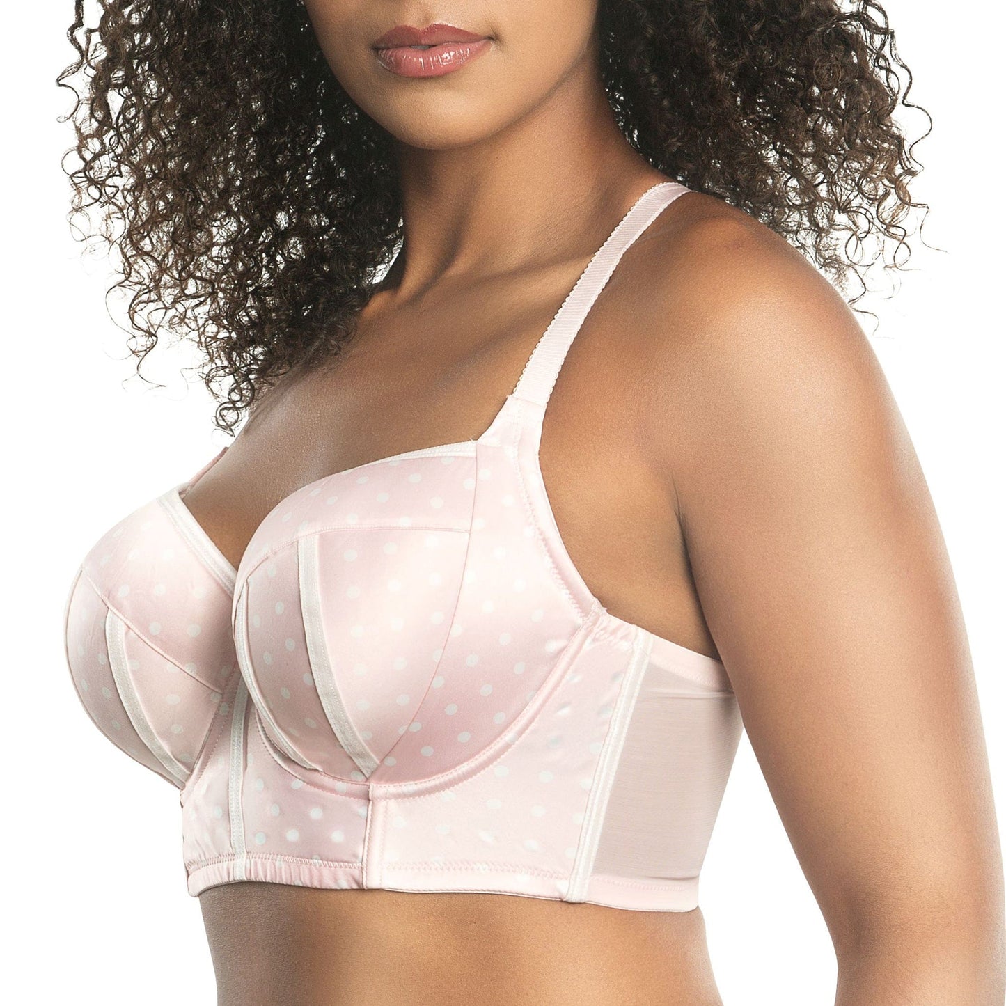 Charlotte Longline 6977 Women's Full Bust Padded Bra  - Petal Pink Dot