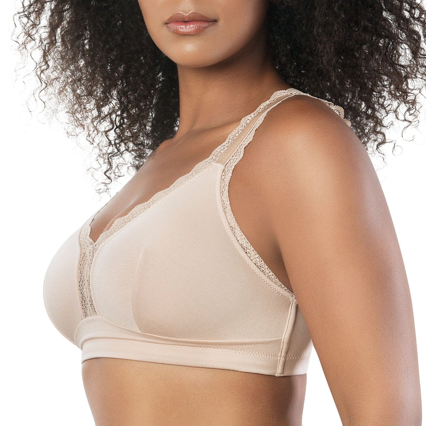 Dalis P5641 Women's Full Busted and Curvy Wire Free Bralette  - Bare