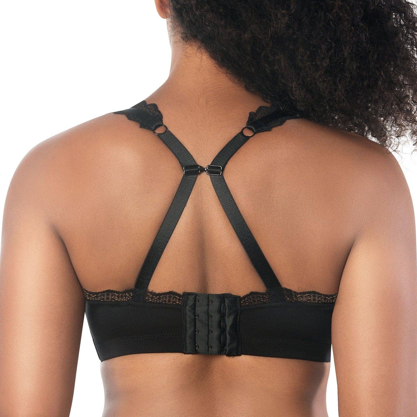Dalis P5641 Women's Full Busted and Curvy Wire Free Bralette  - Black