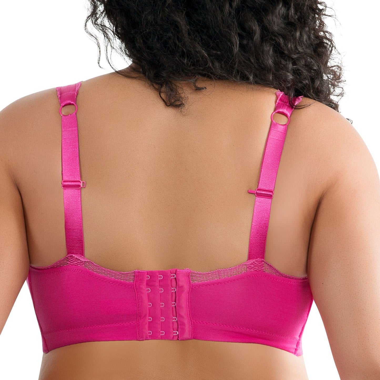Dalis P5641 Women's Full Busted and Curvy Wire Free Bralette  - Bright Pink