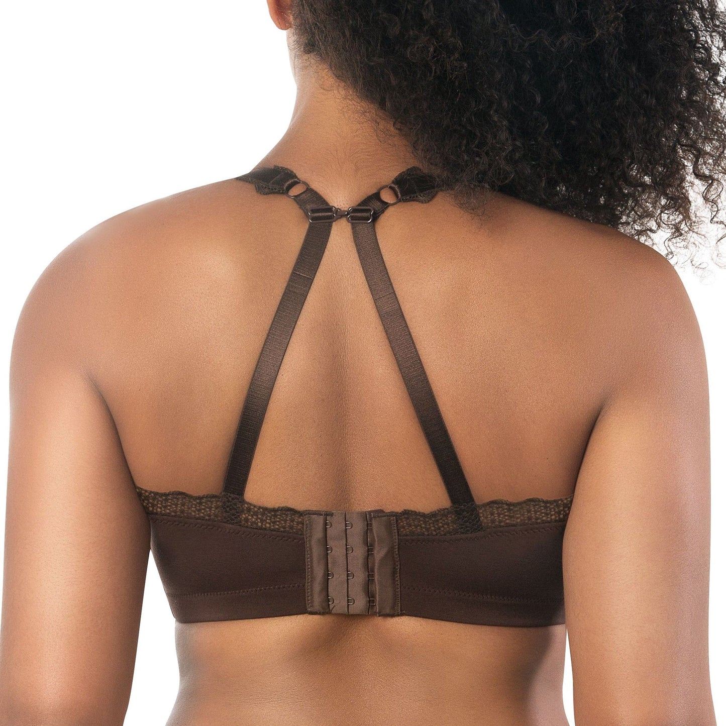 Dalis P5641 Women's Full Busted and Curvy Wire Free Bralette  - Deep Nude