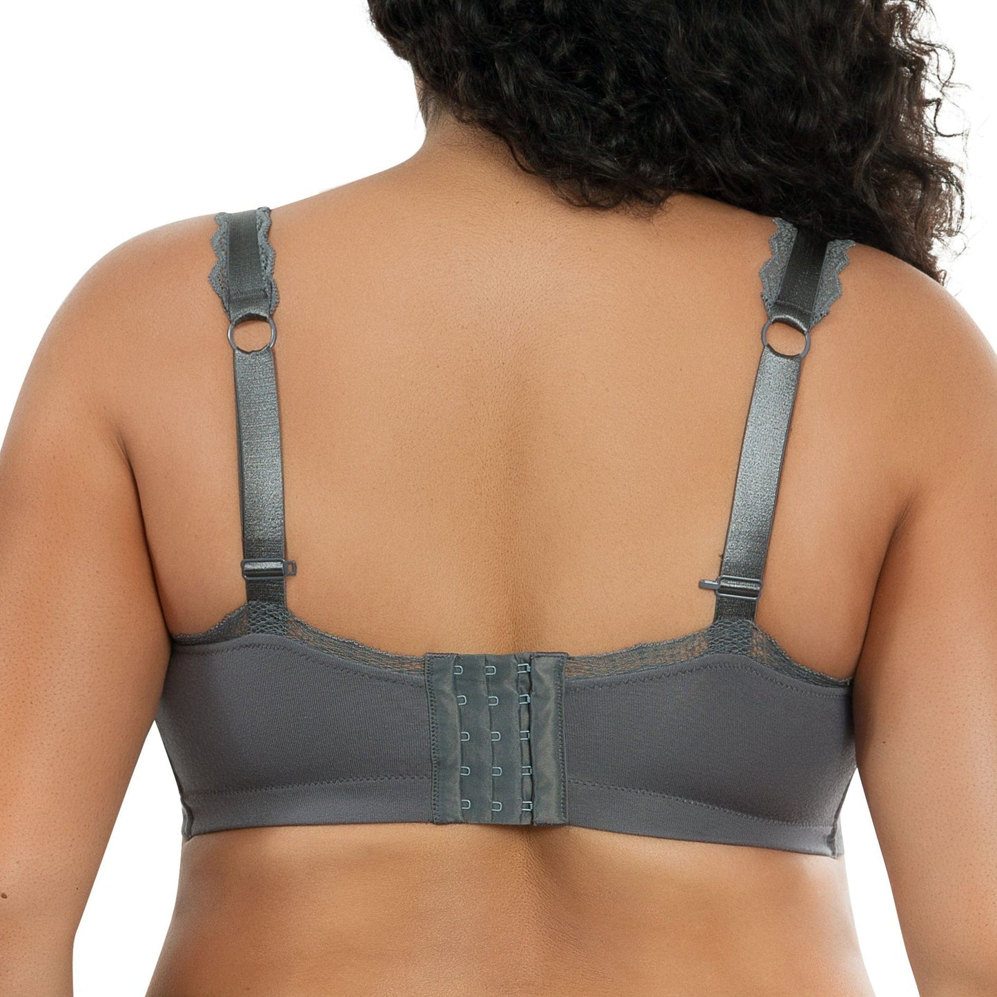 Dalis P5641 Women's Full Busted and Curvy Wire Free Bralette  - Charcoal