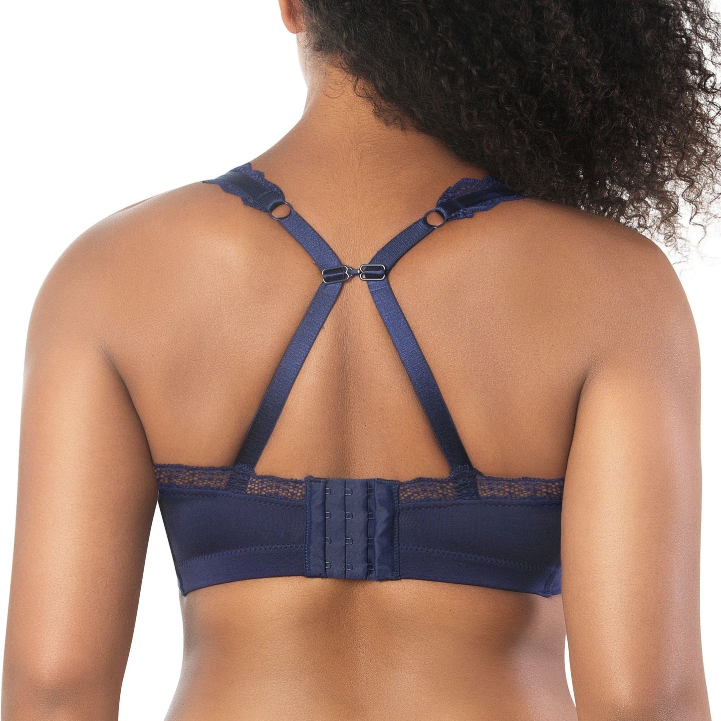 Dalis P5641 Women's Full Busted and Curvy Wire Free Bralette  - Navy
