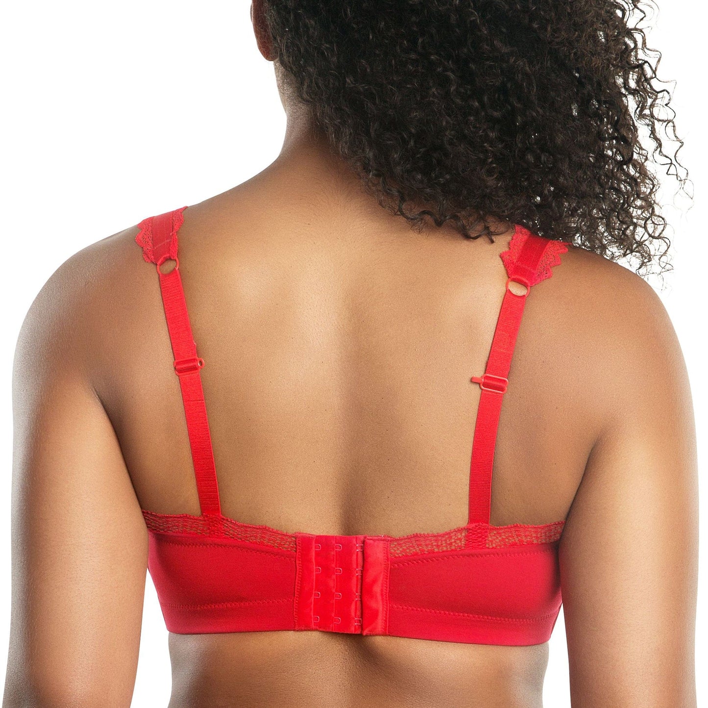 Dalis P5641 Women's Full Busted and Curvy Wire Free Bralette  - Racing Red