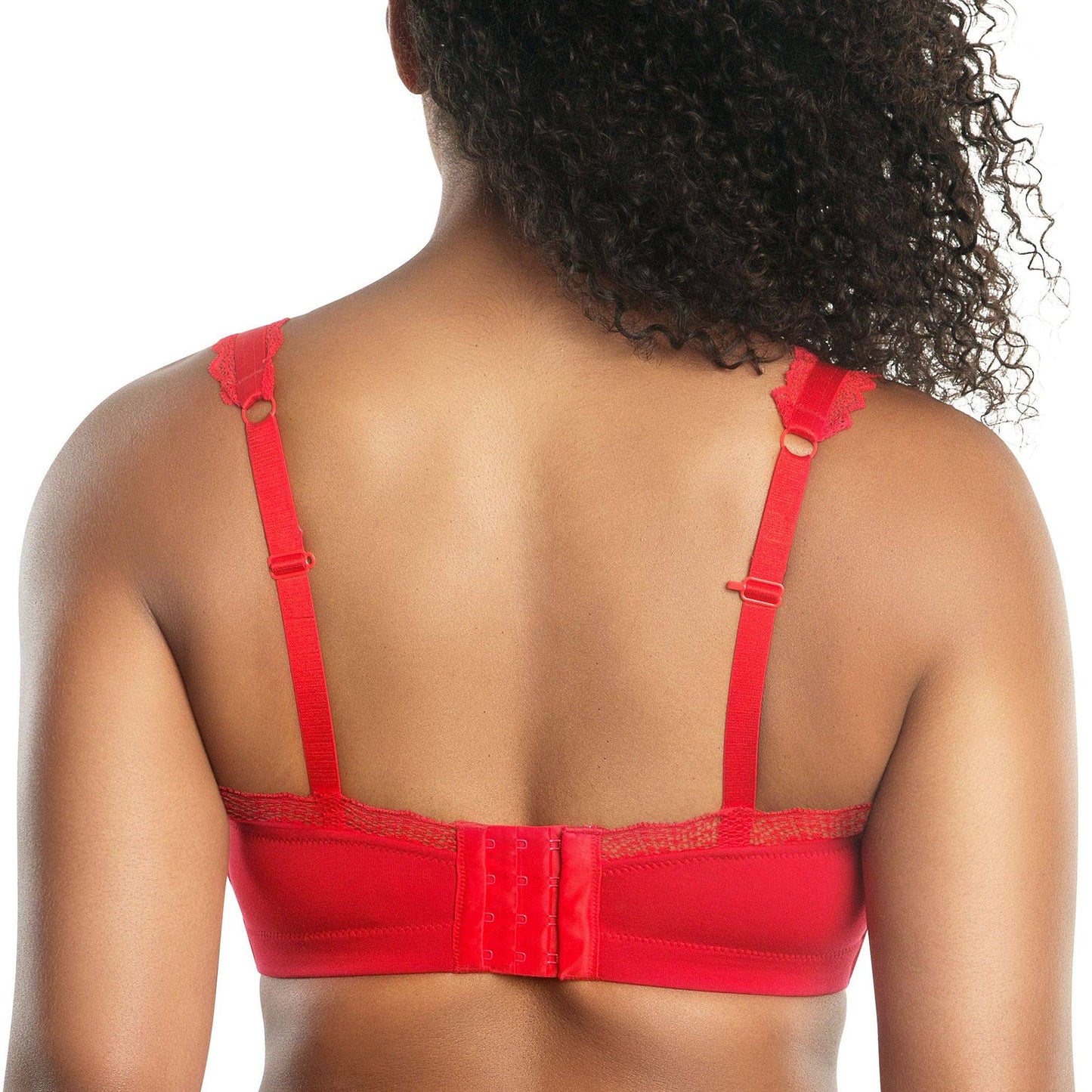 Dalis P5641 Women's Full Busted and Curvy Wire Free Bralette  - Racing Red