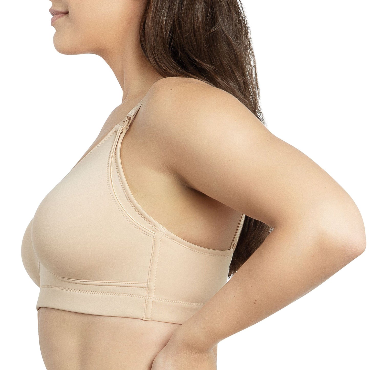 Erika P58611 Women Full Bust Smooth Seamless Wire-Free Nursing Bra - Bare