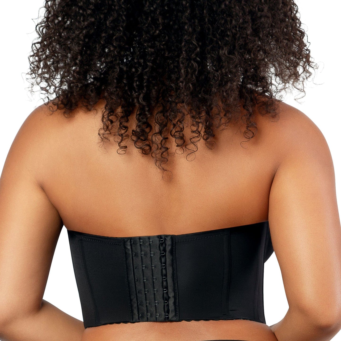 Elissa P50116 Women's Full Bust and Full Figure Strapless Longline Bra  - Black