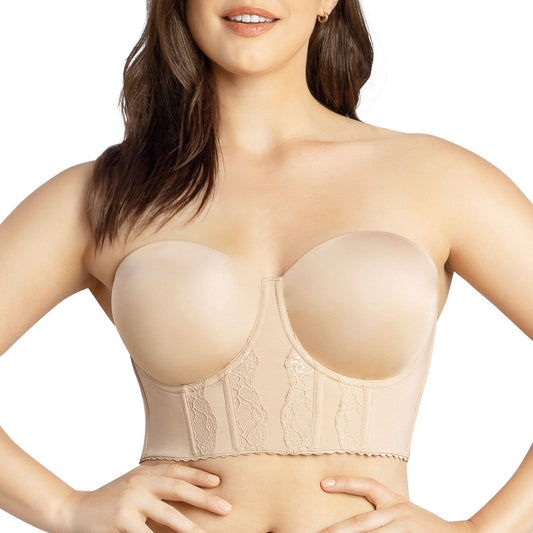 Elissa P50116 Women's Full Bust and Full Figure Strapless Longline Bra  - European Nude