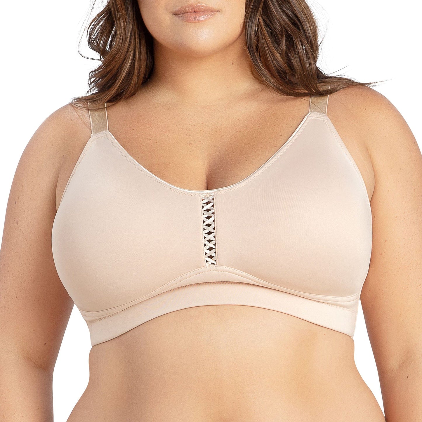 Erika P5861 Women Full Bust Smooth Seamless Wire-Free Bralette Bra  - Bare