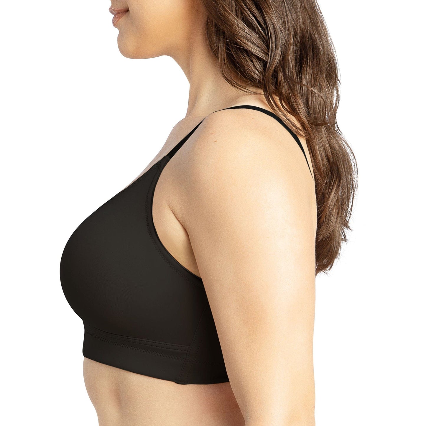 Erika P5861 Women Full Bust Smooth Seamless Wire-Free Bralette Bra - Black