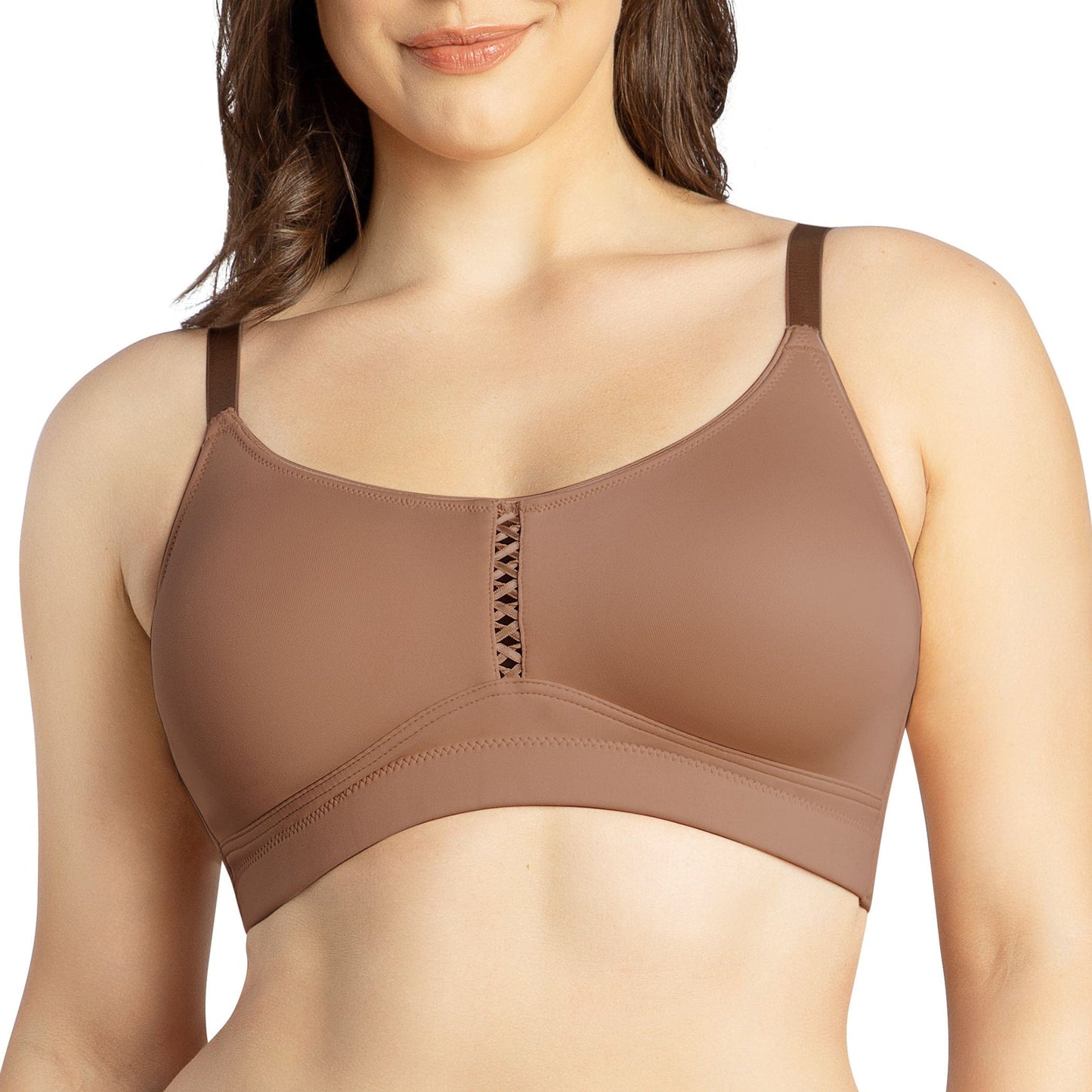 Erika P5861 Women Full Bust Smooth Seamless Wire-Free Bralette Bra - Mid Nude
