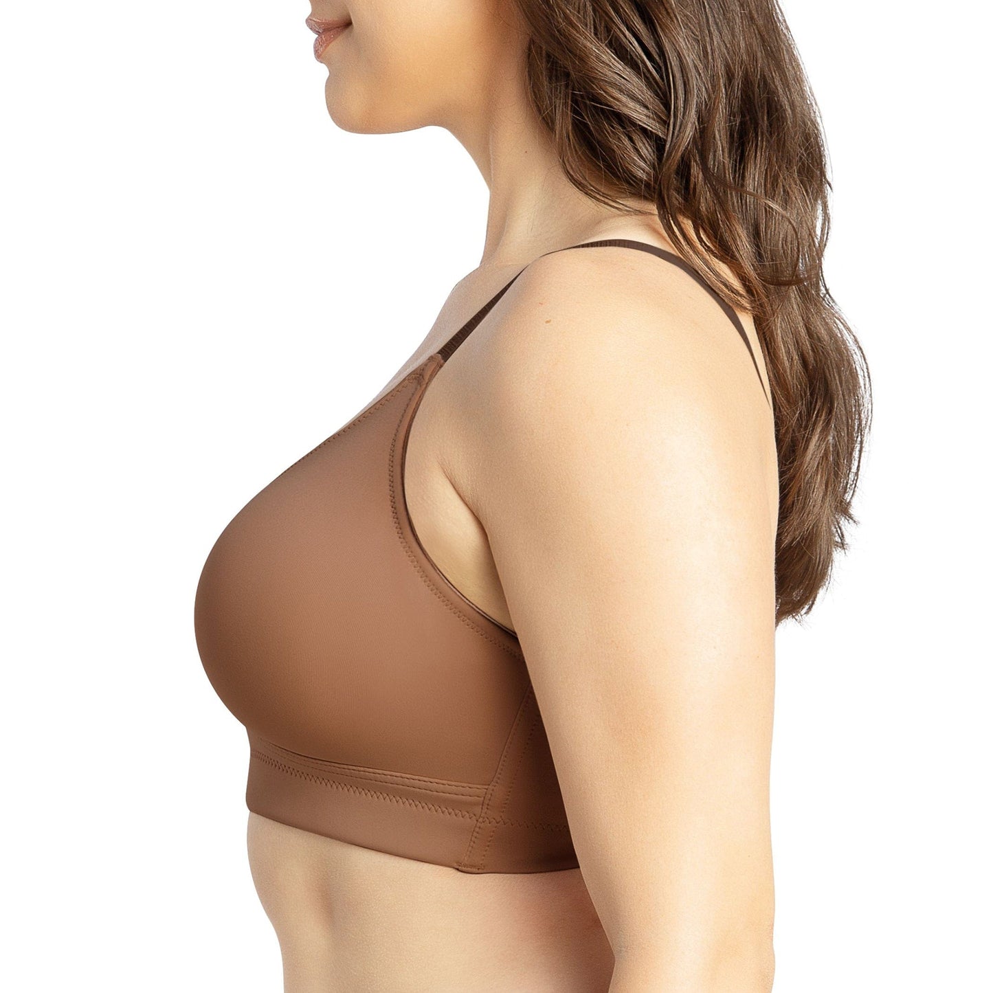 Erika P5861 Women Full Bust Smooth Seamless Wire-Free Bralette Bra - Mid Nude