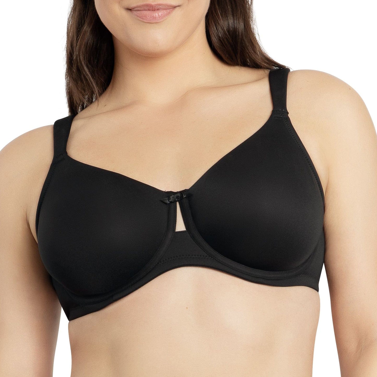 Erika P58622 Women's Unlined Seamless Smooth Nude Wire Bra - Black