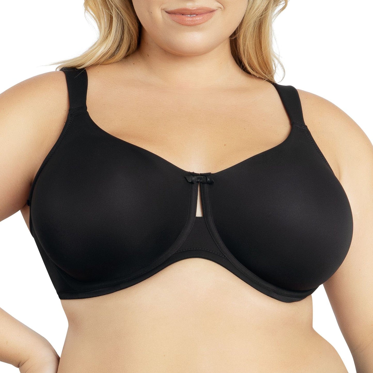 Erika P58622 Women's Unlined Seamless Smooth Nude Wire Bra - Black