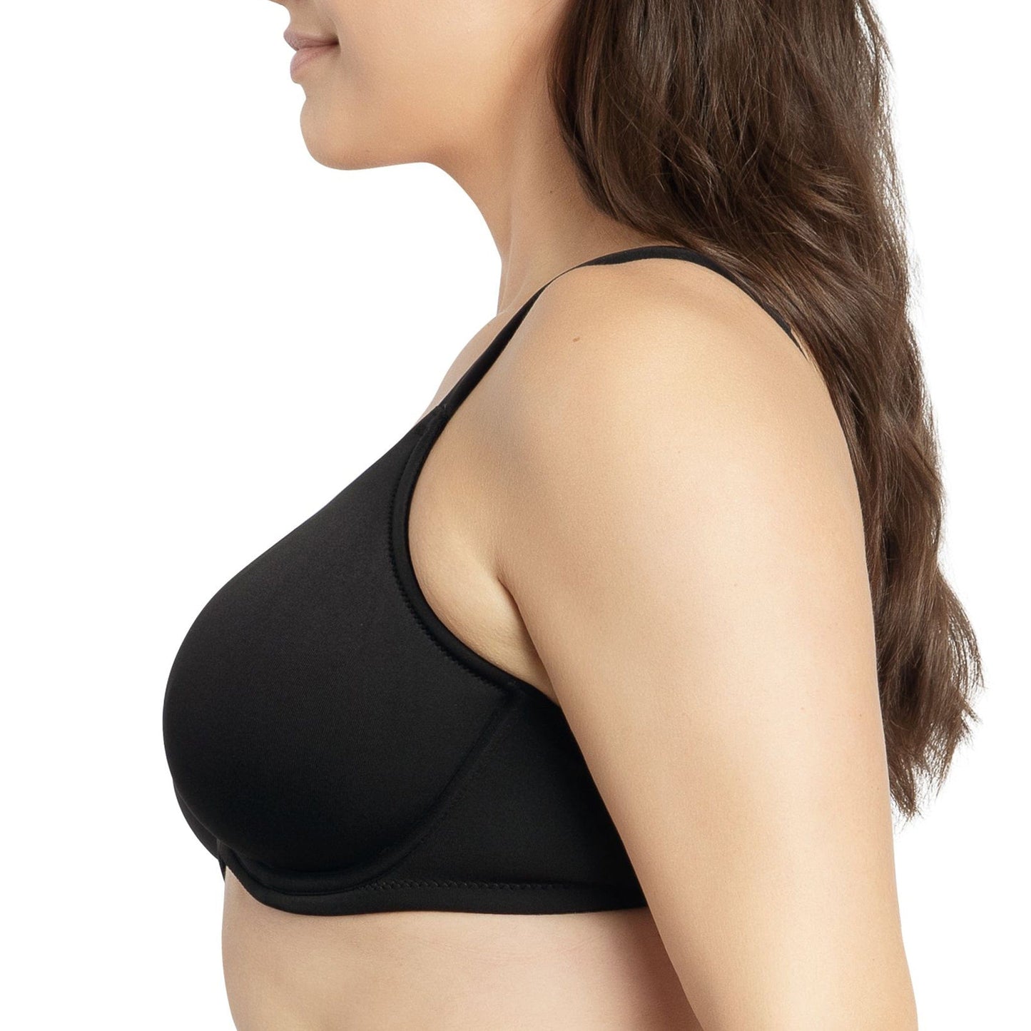 Erika P58622 Women's Unlined Seamless Smooth Nude Wire Bra - Black