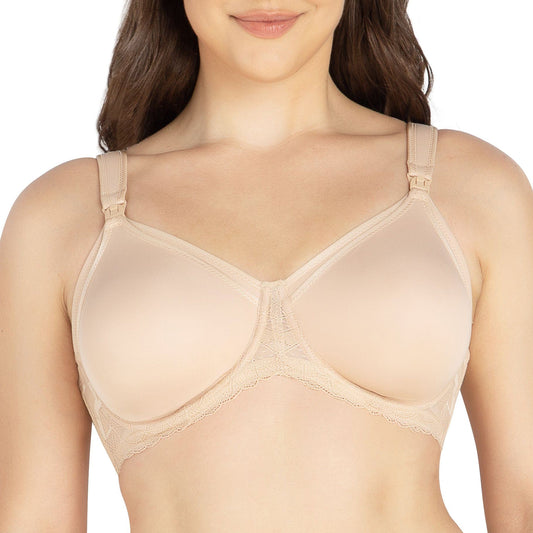 Leila NB502 Women's Full Figure Underwire Maternity Seamless Cup Nursing Bra Style - Bare