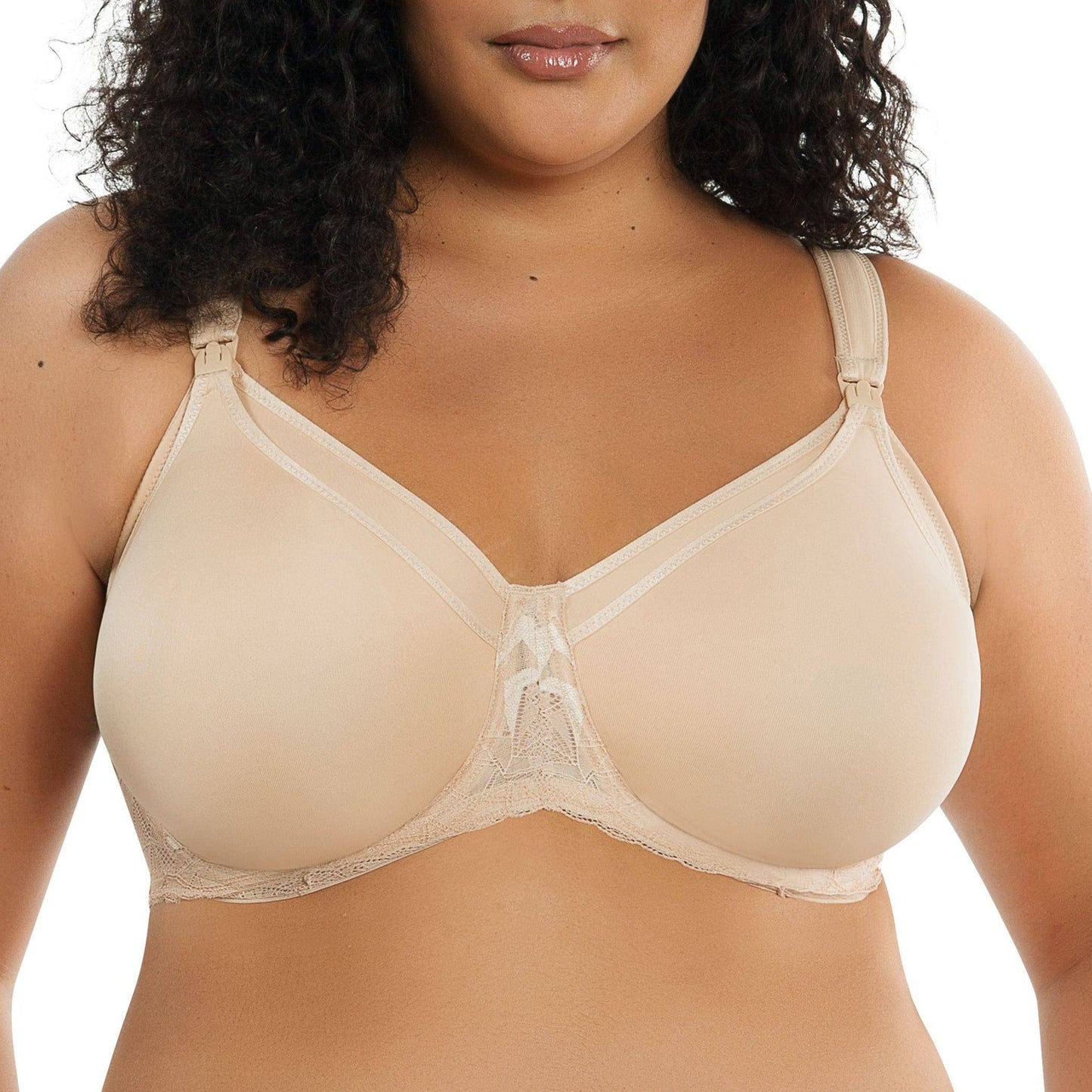 Leila NB502 Women's Full Figure Underwire Maternity Seamless Cup Nursing Bra Style - Bare
