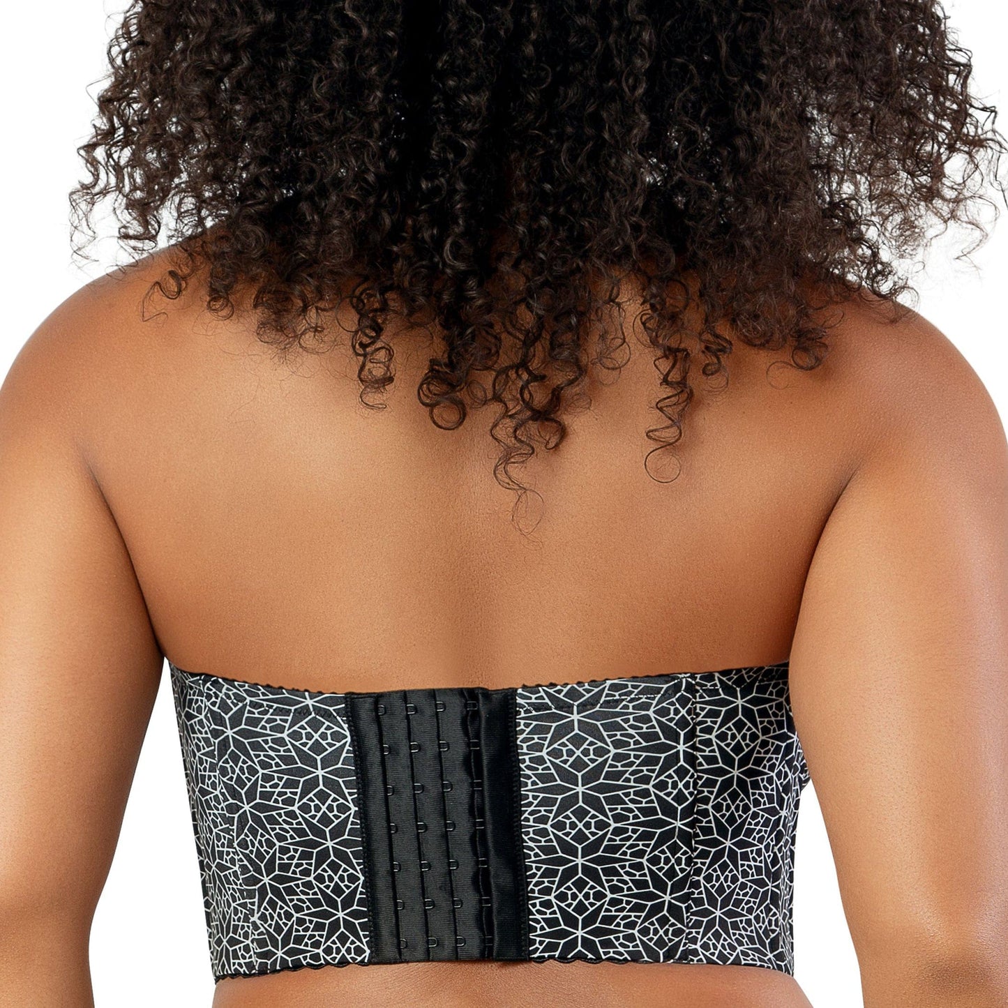 Marissa P50117 Women's Full Bust and Full Figure Strapless Longline Bra - Black Mosaic