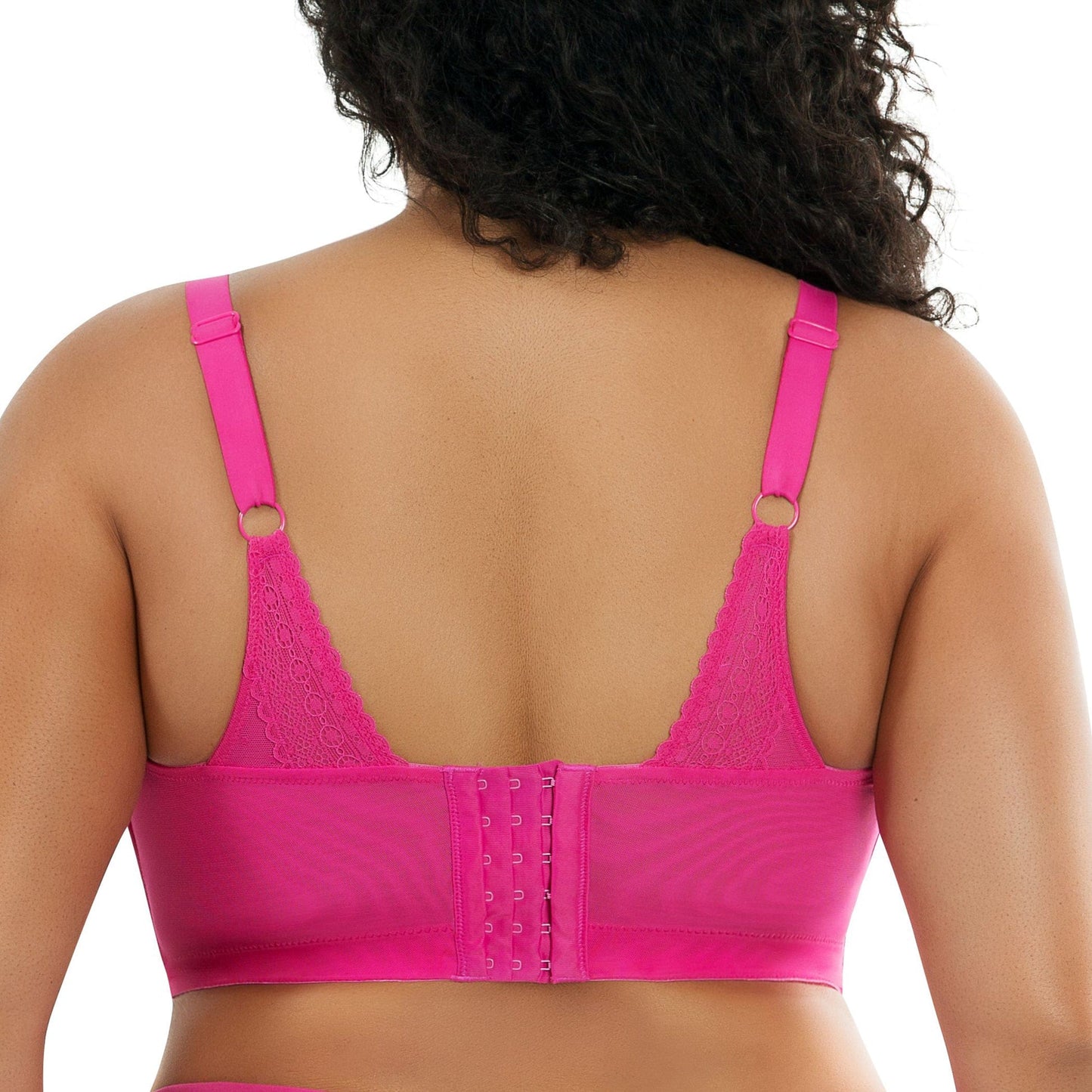 Mia Dot P6011 Women's Full Busted Lightly Padded Wire Free Bra - Bright pink