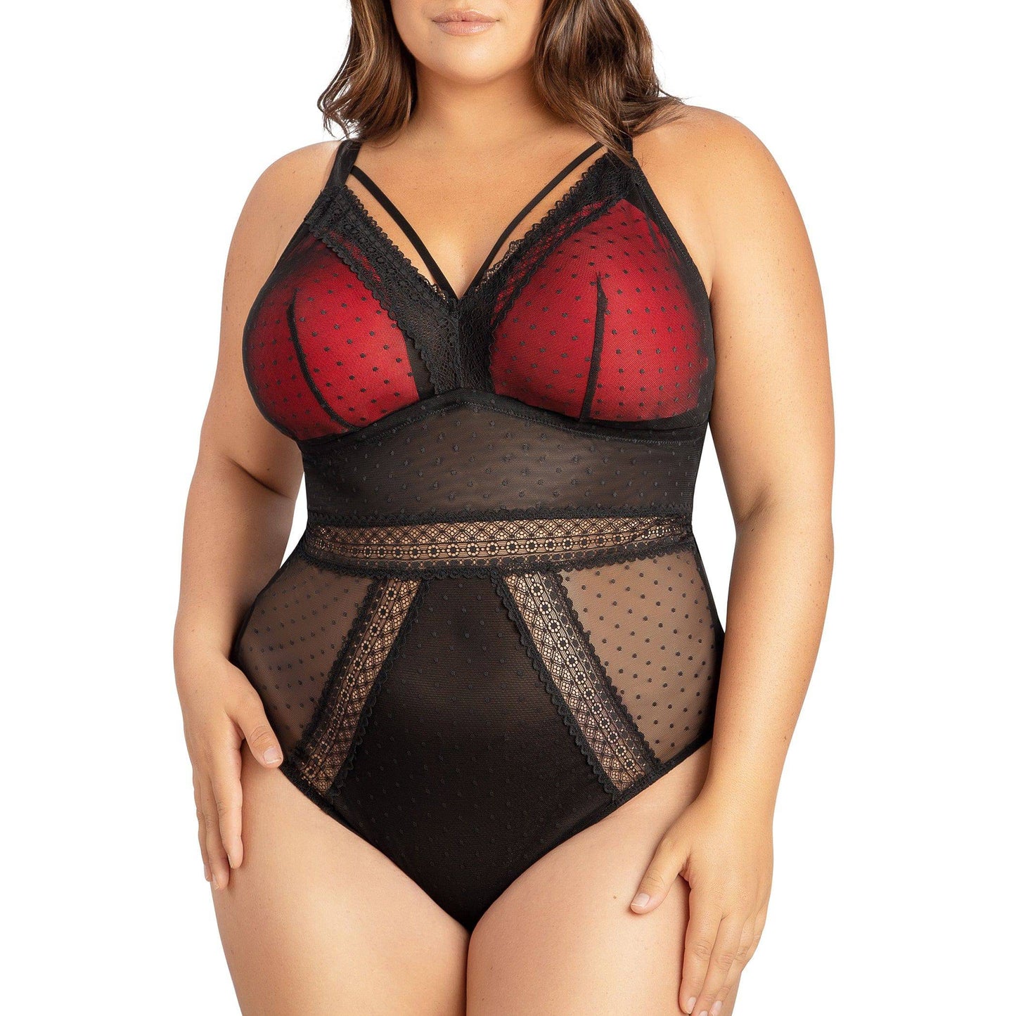 Mia Dot P6017 Women's Sexy Wire-free Bodysuit Lingerie - Black