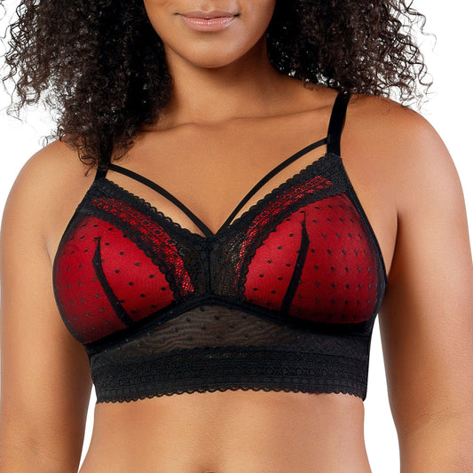 Mia Dot P6011 Women's Full Busted Lightly Padded Wire Free Bra - Black