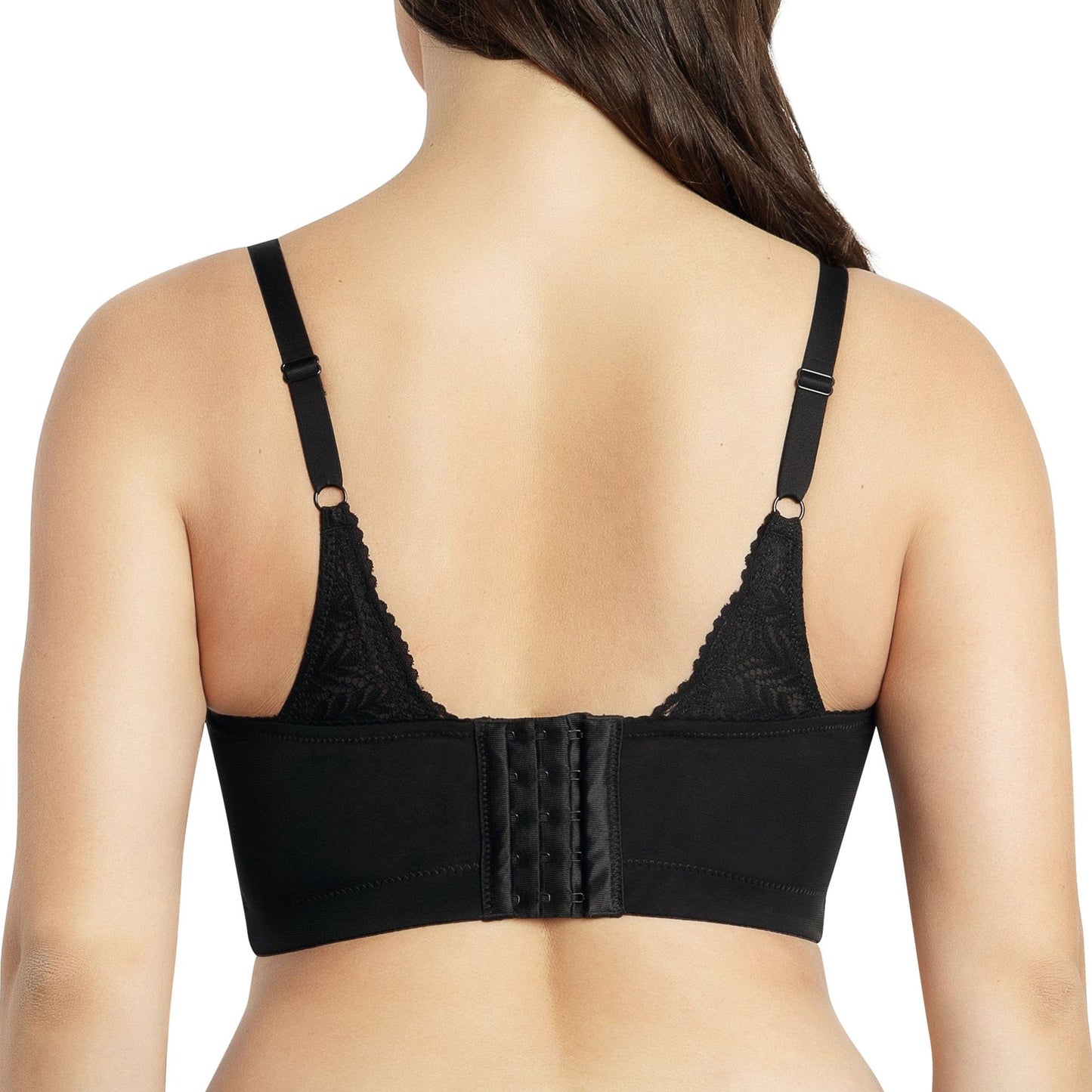 Mia Lace P5951 Women's Full Busted Lightly Padded Wire Free Bra - Black