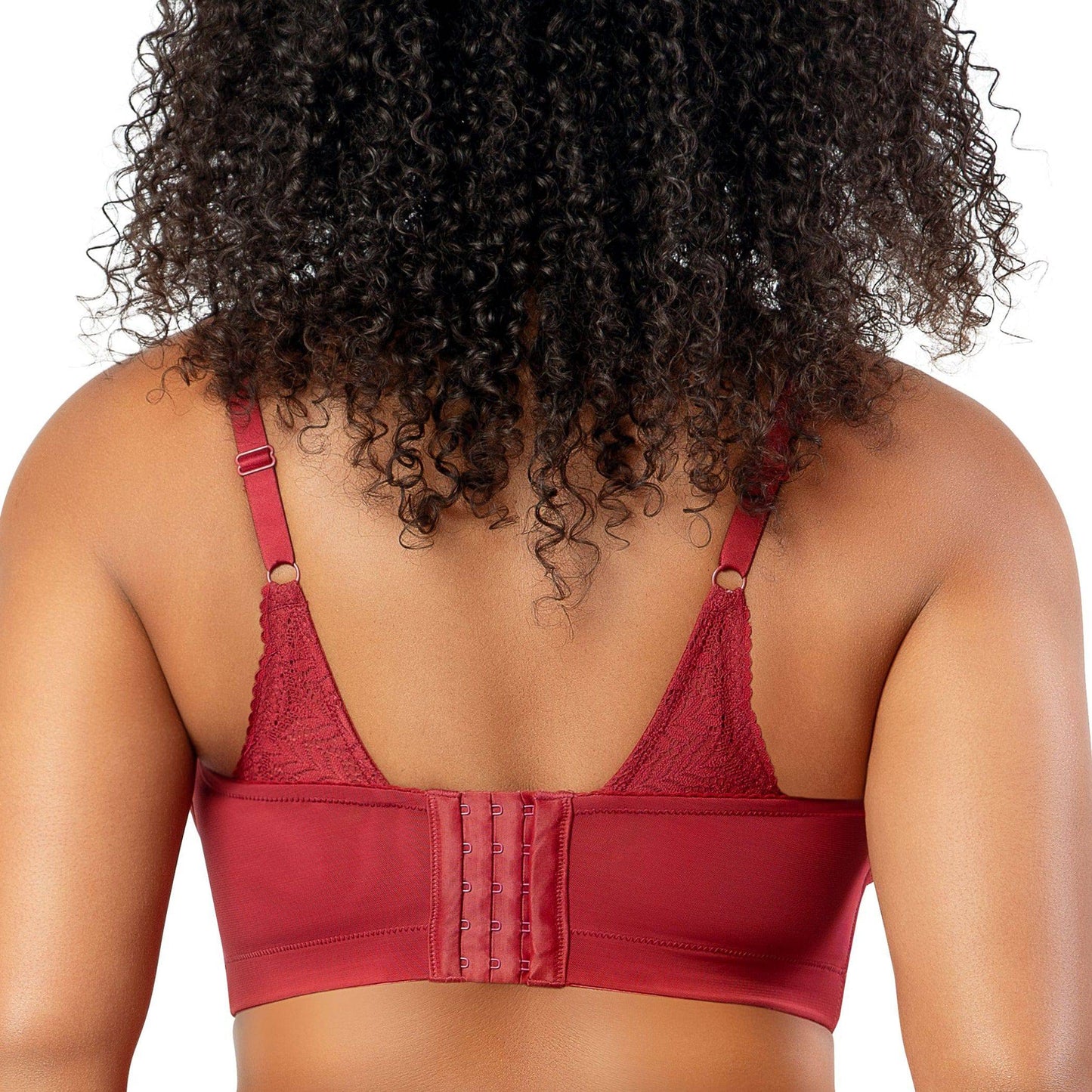 Mia Lace P5951 Women's Full Busted Lightly Padded Wire Free Bra - Rio Red