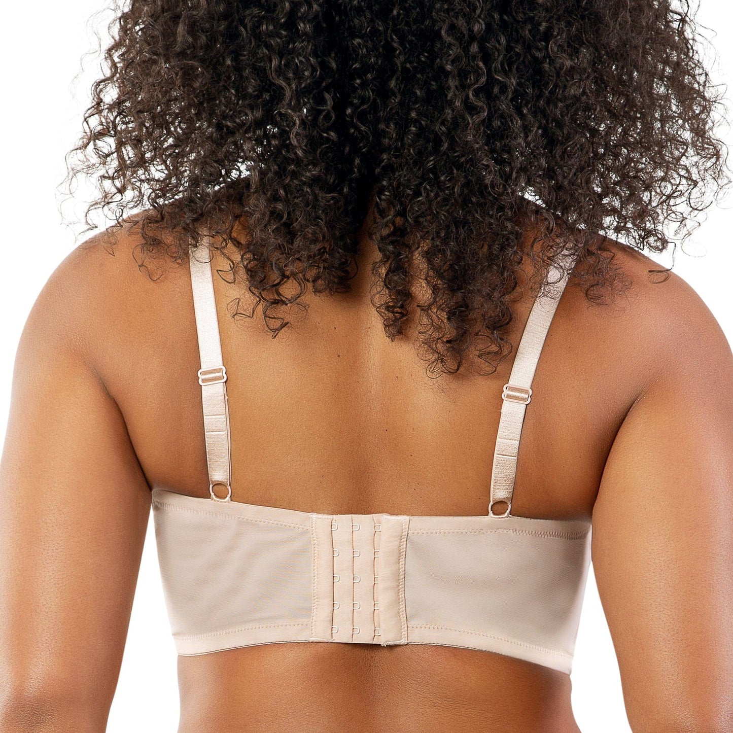 Pearl P6091 Women's Longline Plunge Full Busted Bra  - Cameo Rose