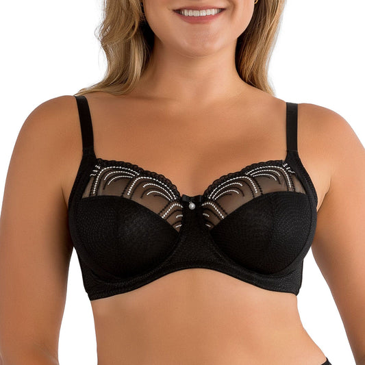 Pearl P60923 Women's Unlined Full Busted Bra - Black