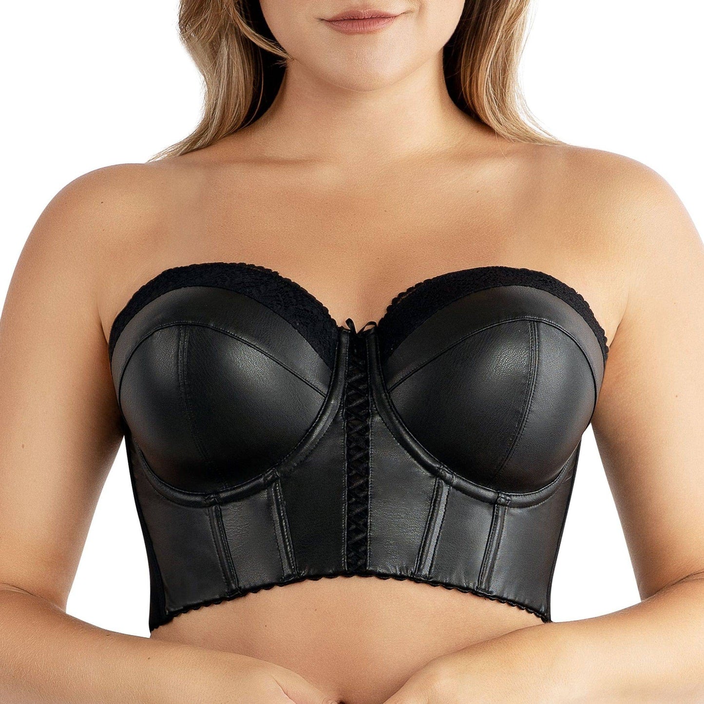 Stevie P50120 Women's Longline Strapless Bustier - Black