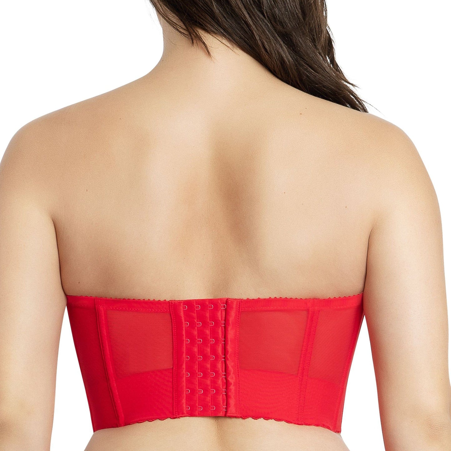 Shea P60671 Women's Full Bust and Full Figure Strapless Longline Bra - Racing Red