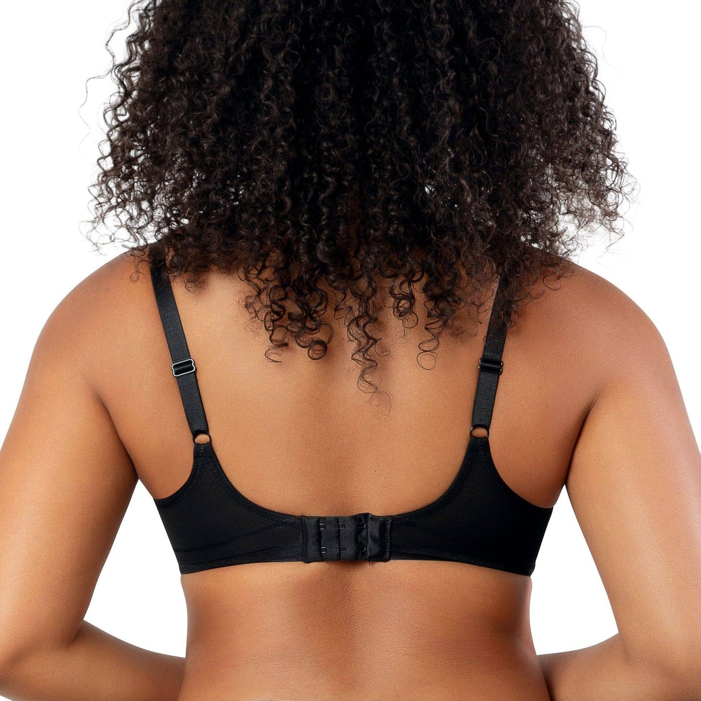 Shea P6062 Women's Full Bust Mesh Plunge Unlined Wired Bra - Black