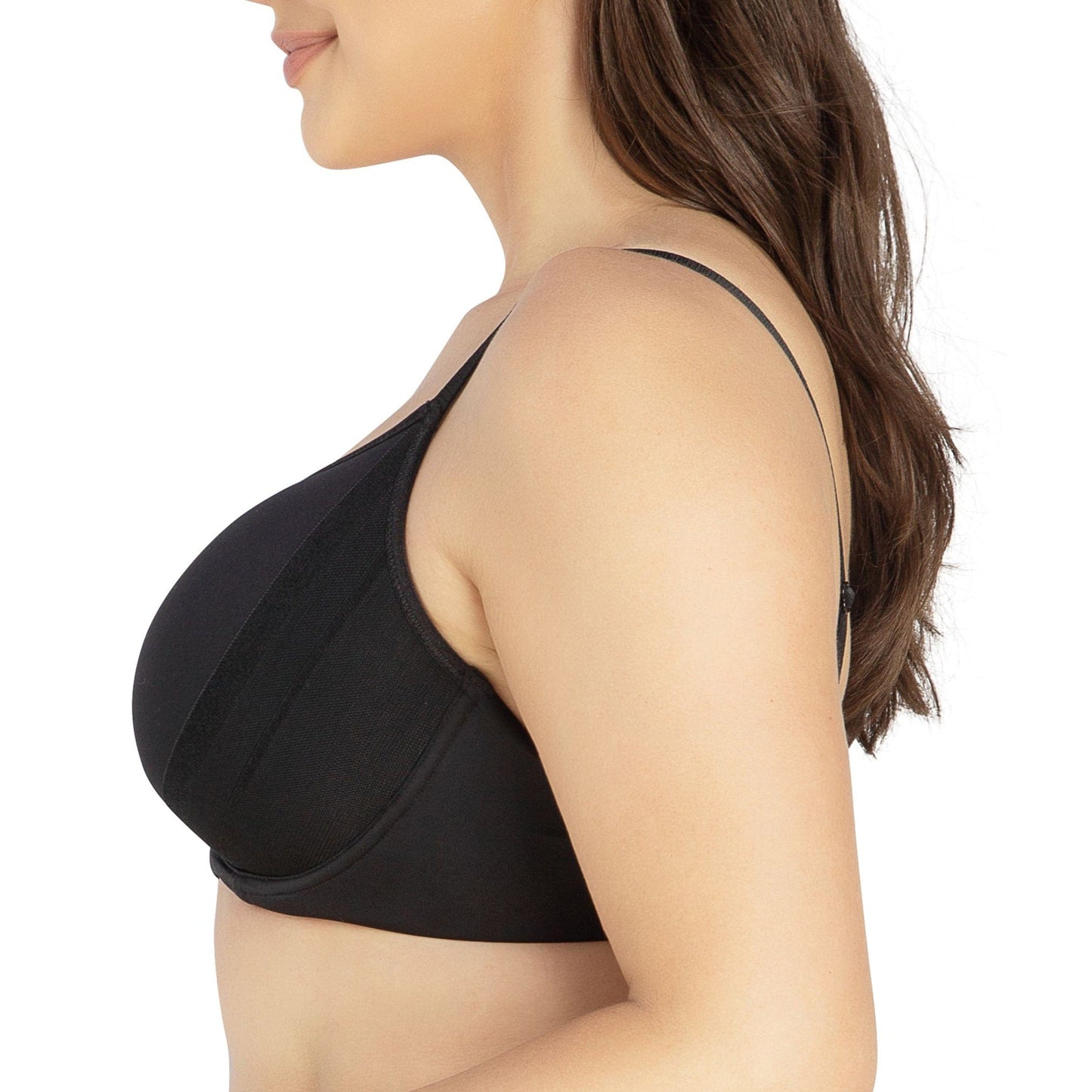 Shea P6061 Women's Spacer T-shirt Full Busted Bra - Black