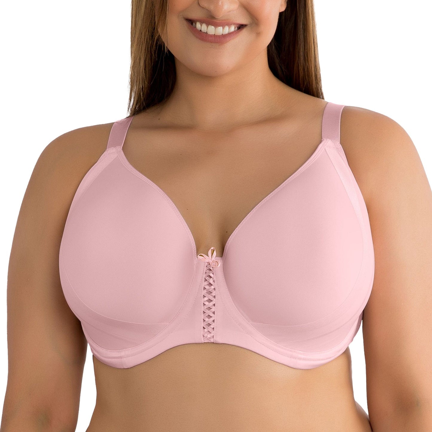 Shea P6061 Women's Spacer T-shirt Full Busted Bra - Petal Pink
