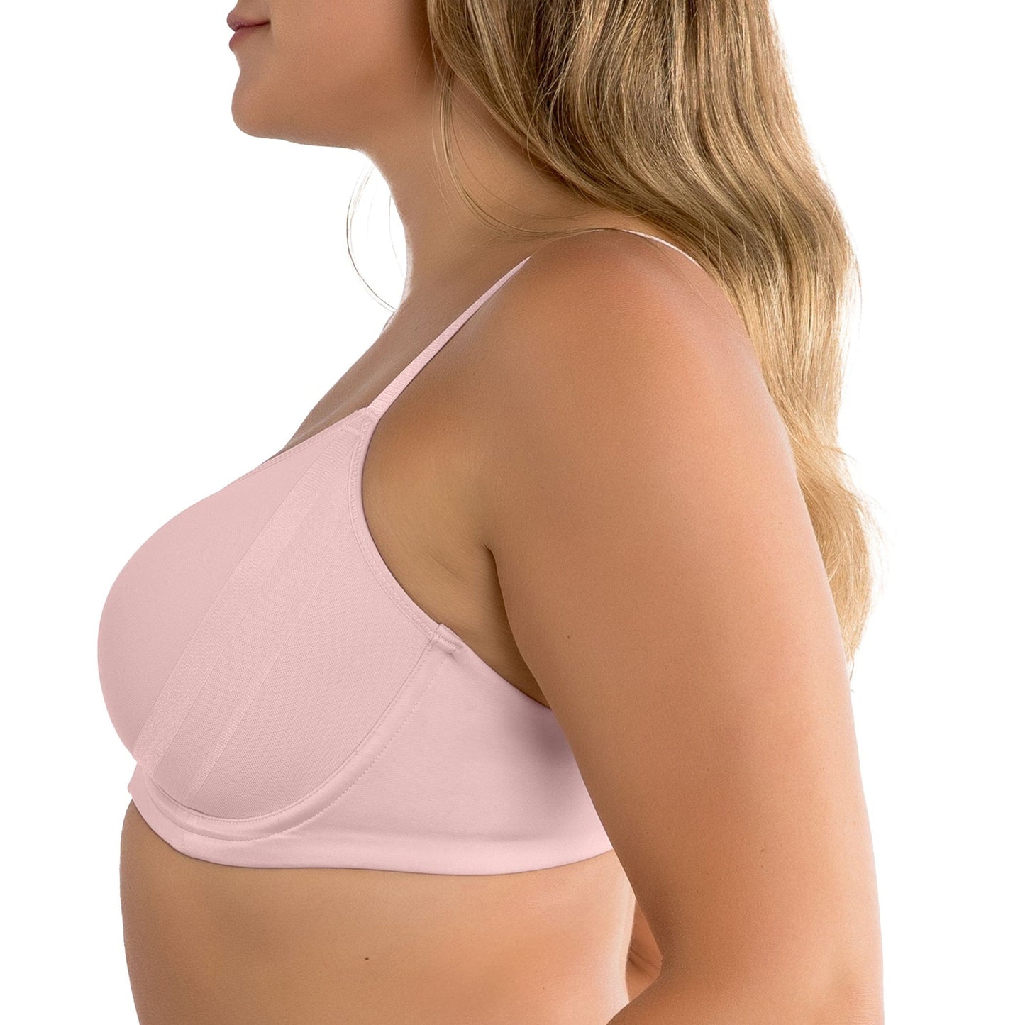 Shea P6061 Women's Spacer T-shirt Full Busted Bra - Petal Pink