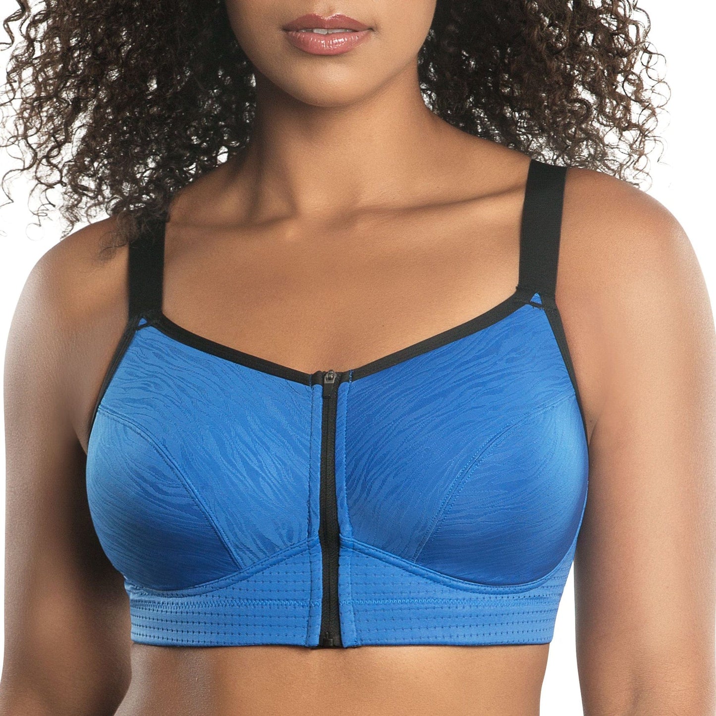Wave P6052 Women's Wire-Free Front Closure Sports Bra - Nautical Blue
