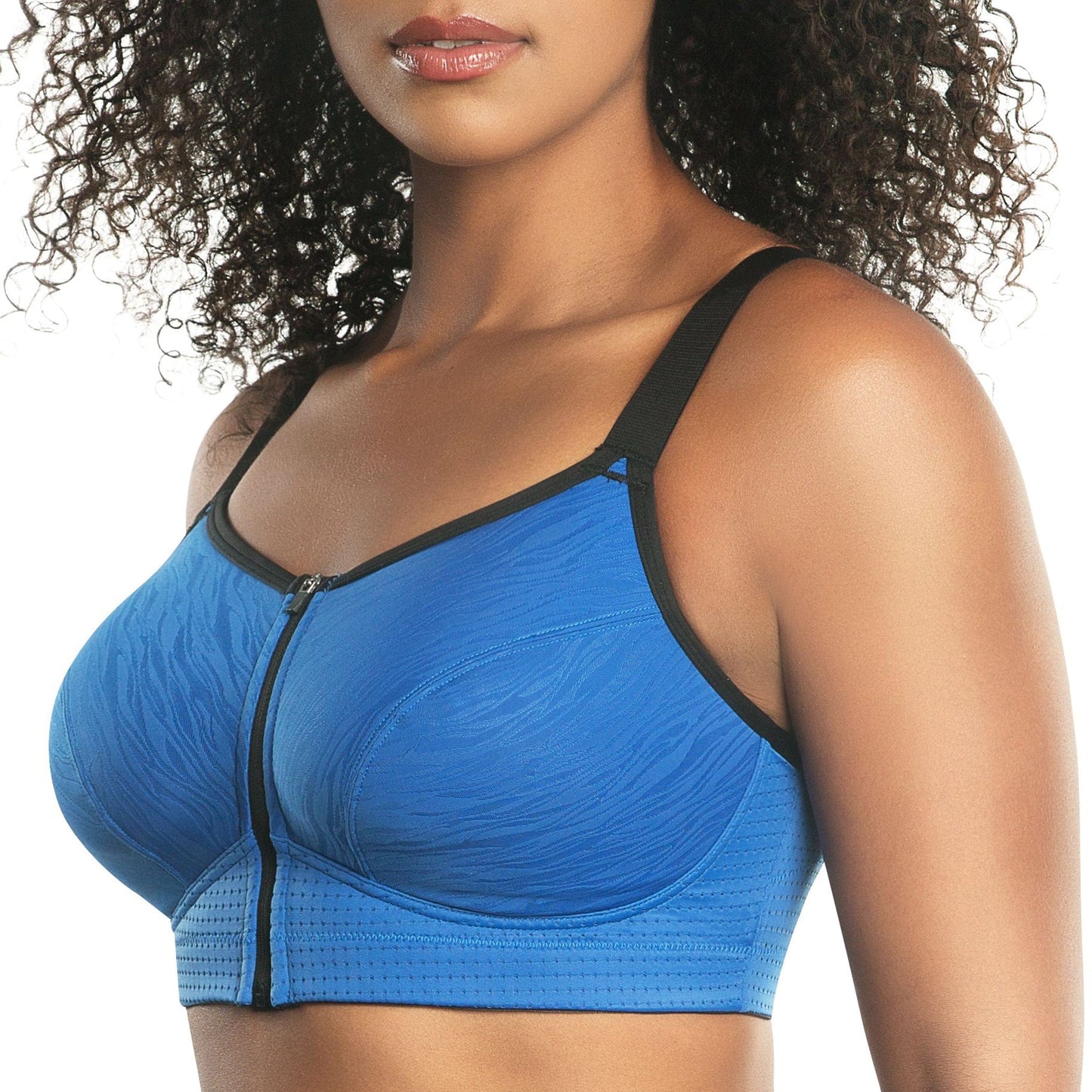 Wave P6052 Women's Wire-Free Front Closure Sports Bra - Nautical Blue