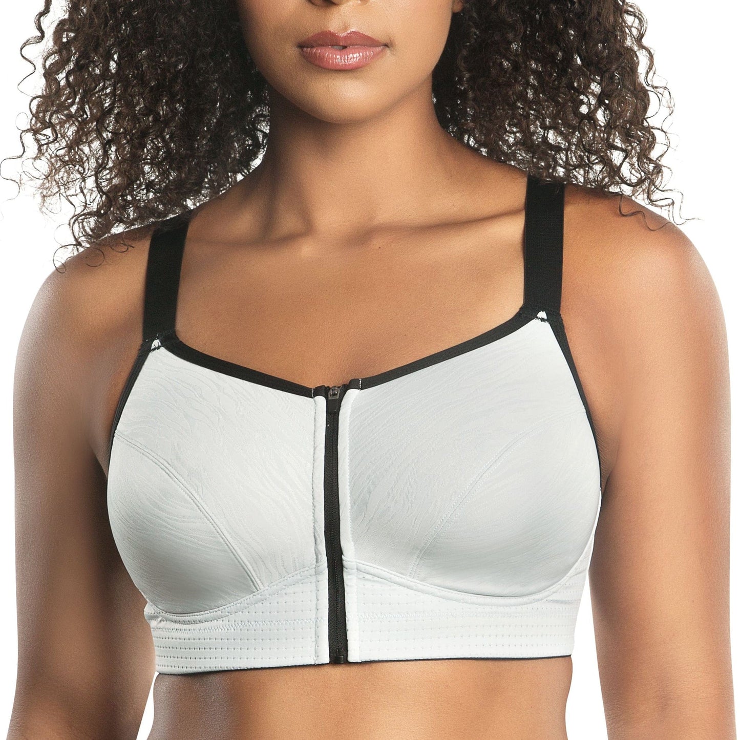 Wave P6052 Women's Wire-Free Front Closure Sports Bra - Silver