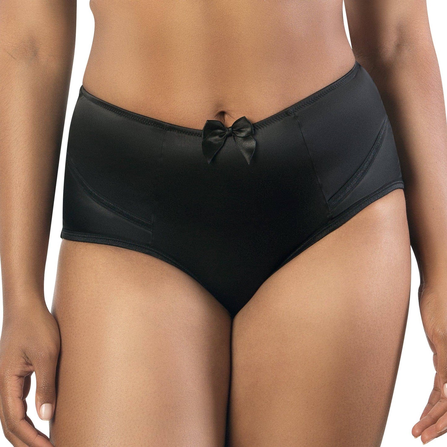 Charlotte 6917 Women's Full Figured Curvy High Waist Brief Vintage  - Black