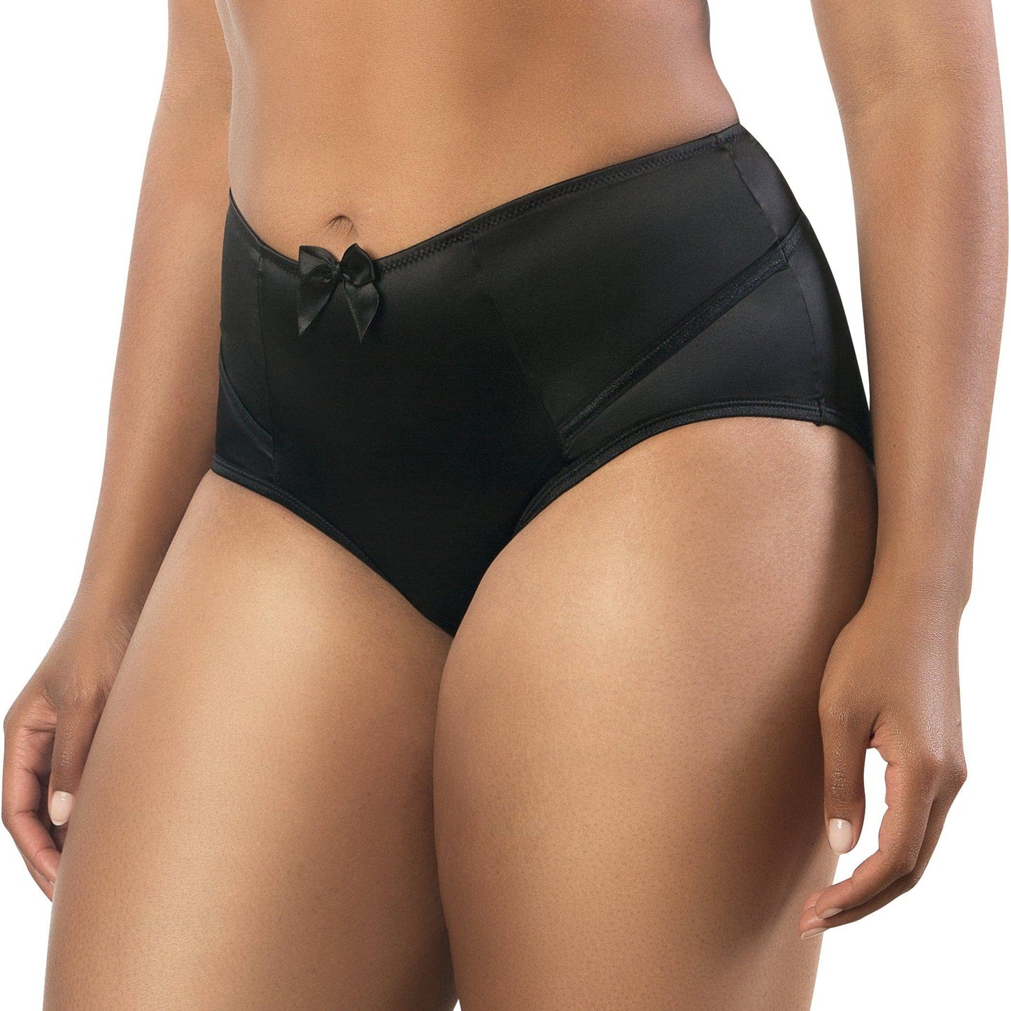 Charlotte 6917 Women's Full Figured Curvy High Waist Brief Vintage  - Black